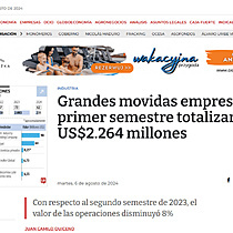 Grandes movidas empresariales del primer semestre totalizaron US$2.264 millones